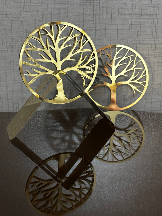 ست 6 عددی زیر لیوانی استیل طرح درخت طلایی