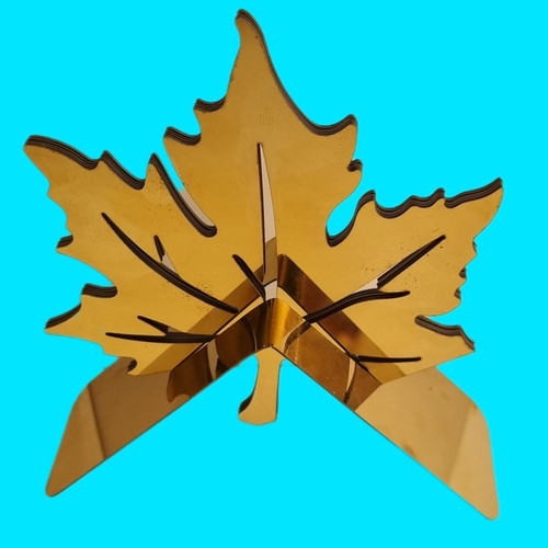 ست 6 عددی زیر لیوانی استیل طرح برگ طلایی